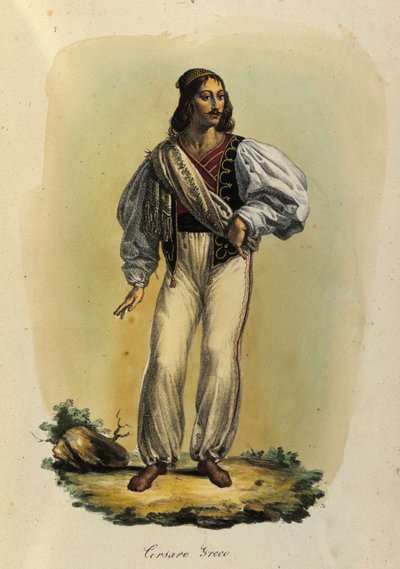 Gresk pirat fra 1700-tallet. av Unknown artist