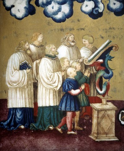 Gregoriansk sang fra 1400-tallet. Incoronata-kirken i Lodi av Unknown artist