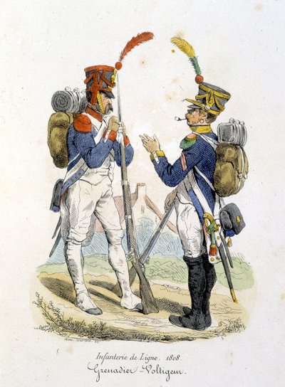 Grenader og voltiger av linjeinfanteriet av Unknown artist