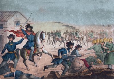 Uruguay – Uruguays borgerkrig: Giuseppe Garibaldi under slaget ved San Antonio i Uruguay 8. februar, av Unknown artist