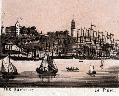Hamburg (Hamburg), Germany: view of the harbour (Harbour, Harbor). in “” The world illustrates 168 views”” Undated (end of 19th century) av Unknown artist