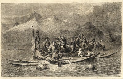 Harp Seal Hunt - Seal Hunt in Greenland - Engraving from “” The Illustrous Universe”” 1866 av Unknown artist