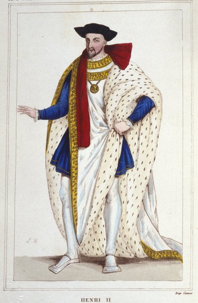 Henry II, konge av Frankrike (1519 - 1559) gravering av 1830 av Unknown artist