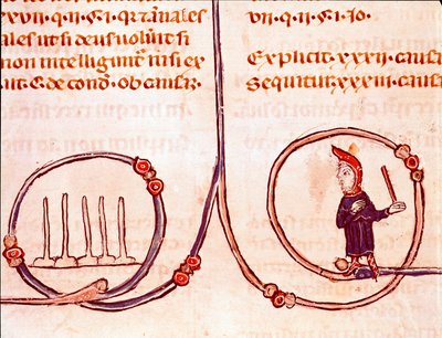 Historien om kanonisk lov: "" Bowlingspillet""" Miniatyr hentet fra "" Decret de Gratien"" ("Concordia discordantium canonum" eller "Decretum Gratiani") dateres fra 1140 og regulerer lovene og kanonene til den romersk-katolske kirke . Laon fra 1200-tallet, av Unknown artist
