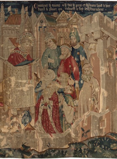 Historien om Saint Piat og Saint Eleuthère, scene 3: Saint Piat sendes til Tournai for å forkynne tro av Unknown artist