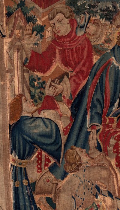 Historien om Saint Piat og Saint Eleuthère, scene 8, detaljsenter av Unknown artist