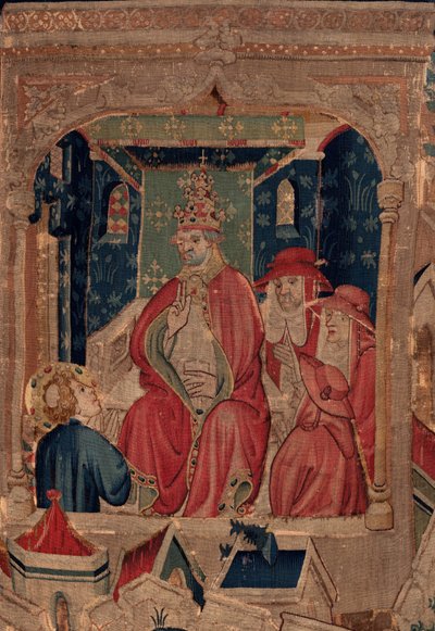 Historien til Saint Piat og Saint Eleuthère, scene 9 Saint-Éleuthère er bekreftet som biskopen av Tournai (Au boin saint l