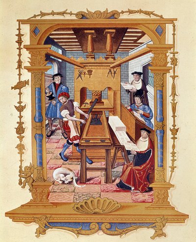 Trykkhistorie: et typografisk verksted rundt 1530. av Unknown artist