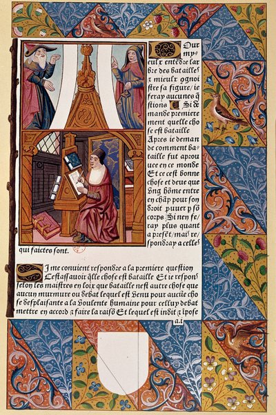 Trykkhistorie: utgiver Antoine Verard (? -1513) komponerer boken sin. Fra et manuskript fra 1494. av Unknown artist