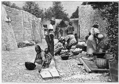 Human Zoo - ethnographic exhibition of West Africa at Champ de mars (Paris) av Unknown artist
