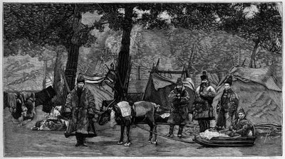 Human Zoo: Lapp encampment in the Acclimatation Garden of Paris. Engraving in “” La Nature. Revue des sciences et de ses applications aux arts et a l