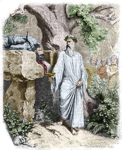 Menneskeofring av en gallisk druid - i "Histoire de France" av Anquetil. 1800-tallet. av Unknown artist
