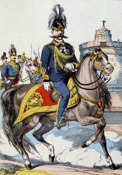 Humbert I til hest, konge av Italia av Unknown artist