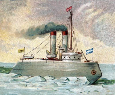 Icebreaker - Icebreaker Ship (Ice Breeze) sent på 1800-tallet av Unknown artist