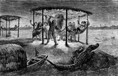 Illustrasjon «Naturforskeren ved Amazonas-elven» av Henry Walter Bates (gravering) av Unknown artist