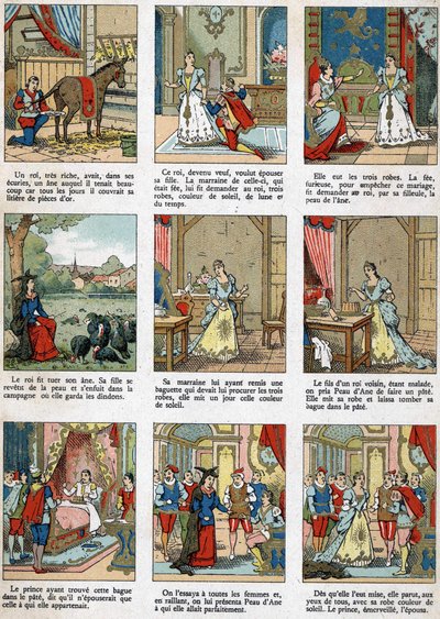 Illustrasjon for Donkey Skin, fortelling av Charles Perrault. av Unknown artist