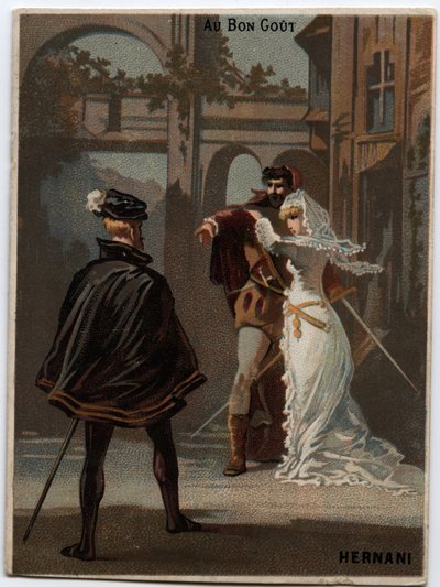 Illustration of “Ernani” by Italian composer Giuseppe Verdi (1813 - 1901), opera created in 1844 after Victor Hugo