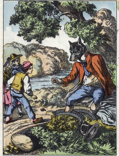 Illustrasjon av fortellingen "Good Mom Sheep"". I "" Fortellinger fra hjemmet for de minste"". Anonym gravering fra 1800-tallet. av Unknown artist