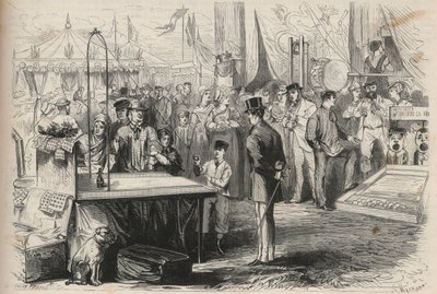 Keiserprins Eugene Louis Joseph (1856-1879) på festen i Fontainebleau. Han prøver å avkoffe en dukke ved hjelp av en ball som henger i en snor. Gravering i "The Universe illustrious" av Unknown artist