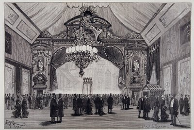 Glødebelysning på Electricite-utstillingen: Werdermann-lysekronen i teatersalen - i "Nature" av Unknown artist