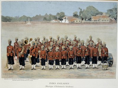Infanteribandet i engelsk India - gravering, sent på 1800-tallet. av Unknown artist