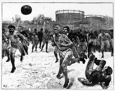 Internasjonal fotballkamp mellom angelsaksiske land av Unknown artist