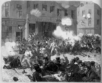 Irland 1872: Belfast-problemer, kamp mellom orangister og katolikker. av Unknown artist