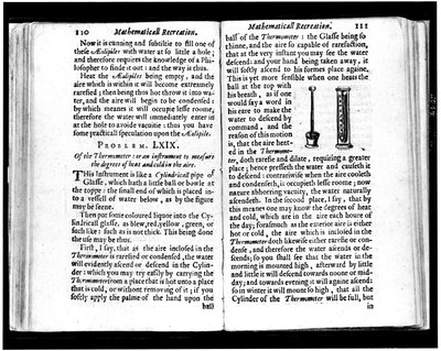 Italienske og nederlandske termometersider fra "" Mathematics Recreations"" av Jean leurechon (1591-1670) 1653 av Unknown artist