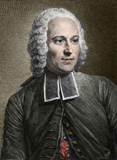 Jean-Antoine Nollet (1700-1770), French experimental physicist and clergy - Portrait of the Abbe Jean Antoine Nollet (1700-1770), French physicist av Unknown artist