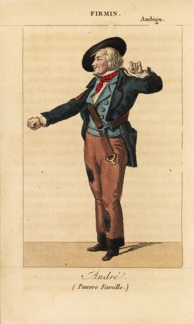 Jean-Baptiste Firmin som Andre i melodramaet Pauvre Famille av Benjamin og Melchior ved Theatre de l