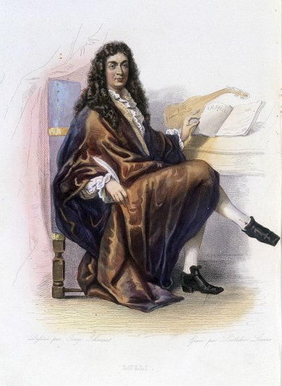 Jean Baptiste Lully (1632-1687) - i "" Le Plutarque francais "", red. Mennechet av Unknown artist