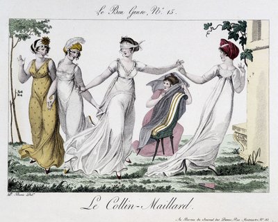 Game of Colin-Maillard (Colin Maillard) - i "" Le Bon-sjangeren", n¡14, tidlig på 1800-tallet av Unknown artist