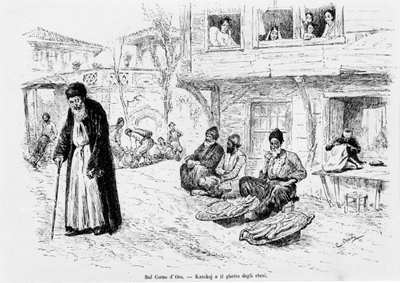 Jødisk ghetto i Konstantinopel. av Unknown artist