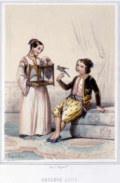 Jødiske barn i Algerie i andre halvdel av 1800-tallet. av Unknown artist