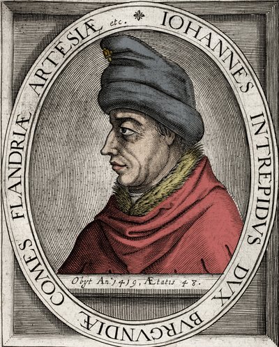 John the Fearless - Portrett av John Without Fear, hertugen av Burgund (Johannes I av Burgund) (1371-1419) - gravering fra 1600-tallet av Unknown artist