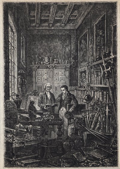 Jonathan Oldenbuck - (The Saint of the Saints of the Antiquary) - Ilustration of the 19th century for the novel “The Antiquary” by av Unknown artist