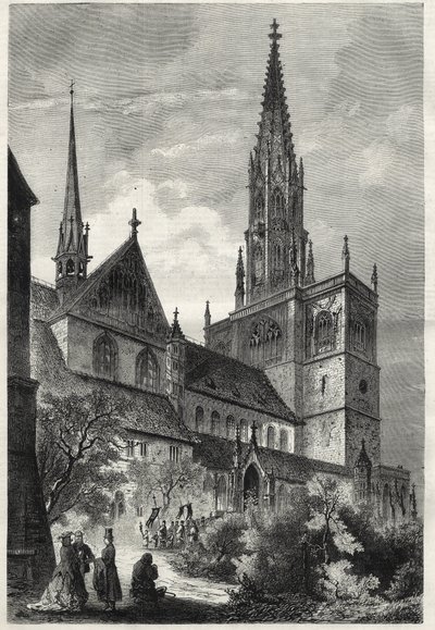 Konstanzer Munster - Konstanz Minster eller Konstanz-katedralen - Tyskland - Cathedrale Notre-Dame (Notre Dame) de Constance - 1868 - av Unknown artist