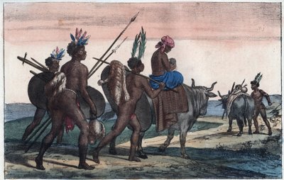 Korah Hottentots fra Kapp på farten - gravering fra "" skikker og tradisjoner til alle folkeslag i universet. Det vil si historien om regjeringen, lovene, militsen, om religionen til alle nasjoner fra de fjerneste tider til i dag "1856 av Unknown artist