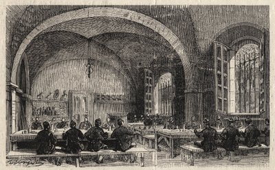 Ecole Polytechnique i Paris i 1873 - Refekturen - Gravering fra 1873 i "Le monde illustrious"" av Unknown artist