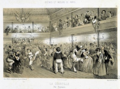 La Courtille: folkeball - 1800-tallet av Unknown artist