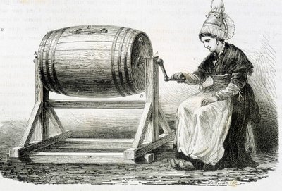 The Normande churn - i "" The wonders of industry"" av Louis Figuier av Unknown artist