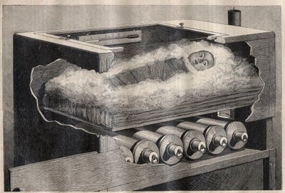 Kunstig morskap: en inkubator av barn - Gravering i "La Science francaise"" av Unknown artist