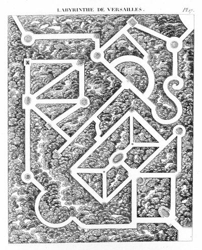 Labyrinth of Versailles etter "" Essay om hagers sammensetning og utsmykning"" av Mr. Boitard. Paris 1823. av Unknown artist