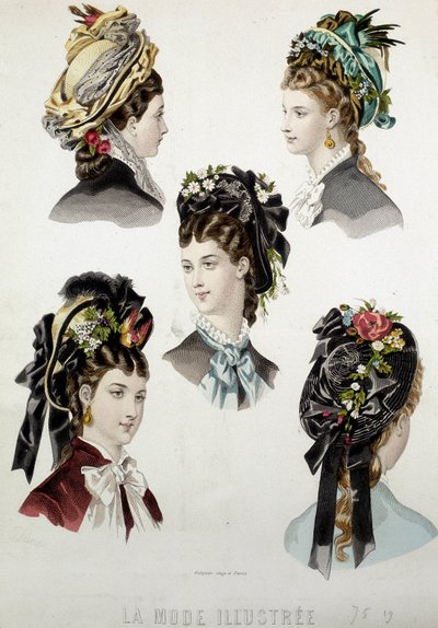 Damefrisyrer - gravering, sent på 1800-tallet av Unknown artist