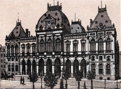 Le Havre, the stock exchange in “The world illustrates 168 views”” No date (late 19th century) av Unknown artist