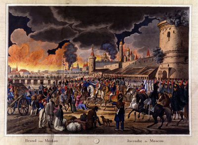 Den store brannen i Moskva i september 1812. av Unknown artist
