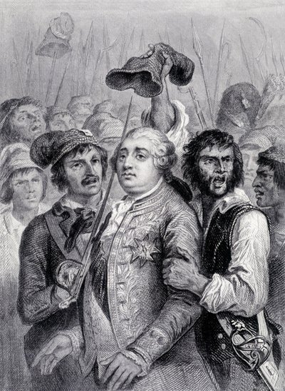 Folket på Tuileriene, ludvig XVI av den frygiske hetten, 20. juni av Unknown artist