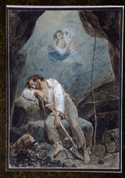 Le rêve de Volkonski (Drøm om Volkonsky) - Serguei Grigorievitch Volkonski (1788-1865), generalmajor for den keiserlige hæren til Russland og Decembrist, ble dømt til 20 års fengsel og internert i 1832 i festningen Chita og arbeidet i gruver av Unknown artist