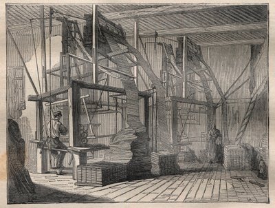 Veving av silke - Gravering i ""La Science francaise"" av Unknown artist