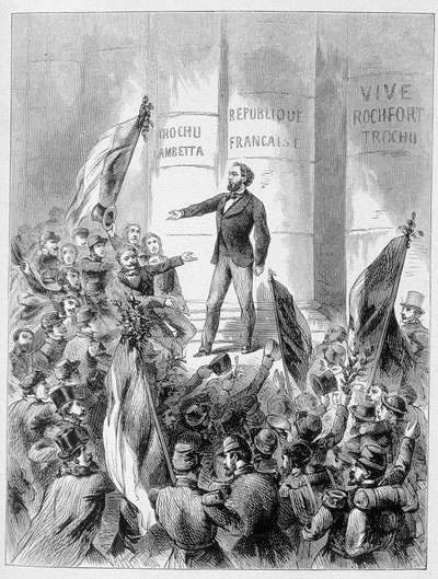 Leon Gambetta kunngjorde proklamasjonen av republikken 4. september av Unknown artist